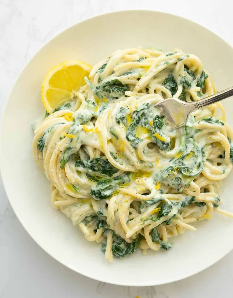Lemon ricotta pasta & spinach