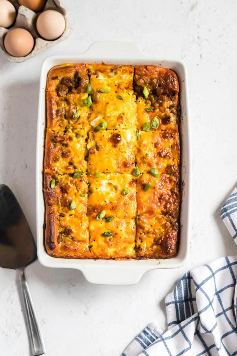 Crescent Roll Breakfast Casserole with Sausage