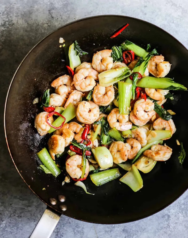 Spicy Shrimp and Bok Choy Stir Fry