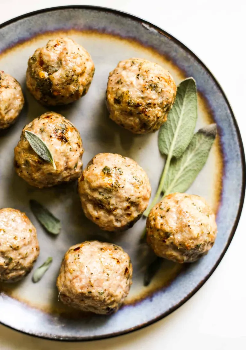 Pork and Sage Baked Breakfast Meatballs
