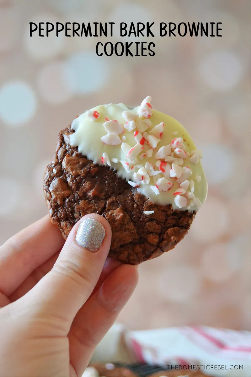 Peppermint Bark Brownie Cookies