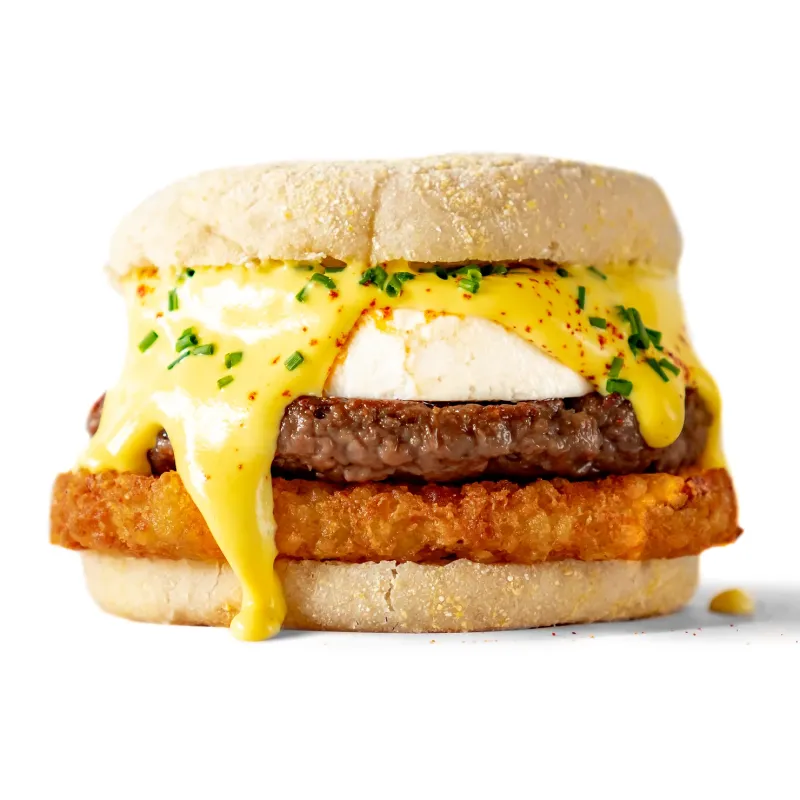 Vegan Eggs Benedict Burger