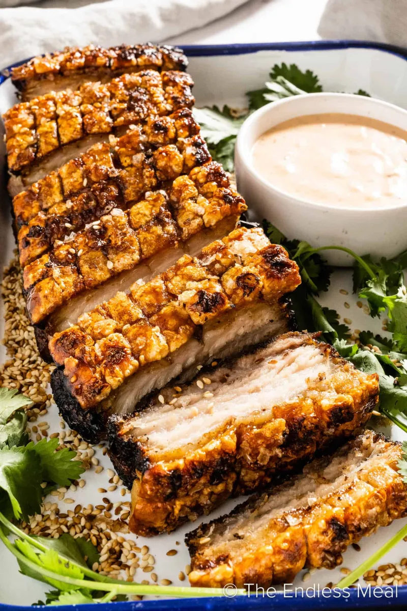 Maple Glazed Pork Belly with Crispy Crackling Recipe