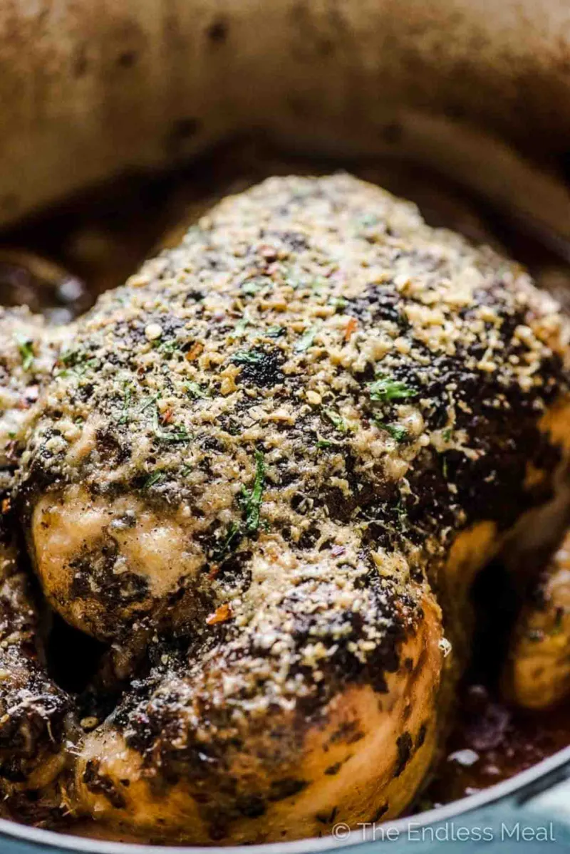 Roasted Parmesan Crusted Whole Chicken