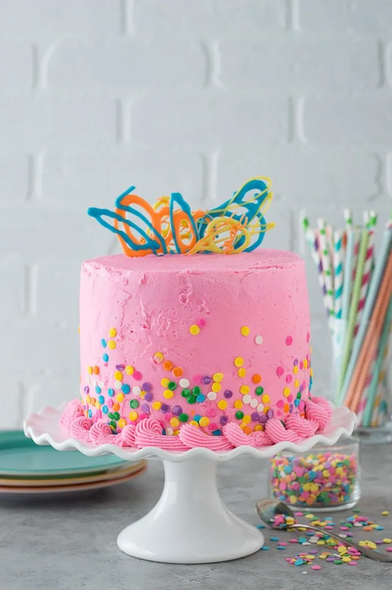 Pink Confetti Chocolate Chip Cake