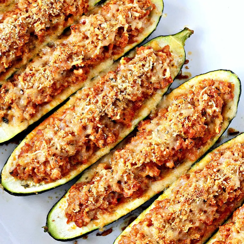 Low Carb & Keto Stuffed Zucchini Boats