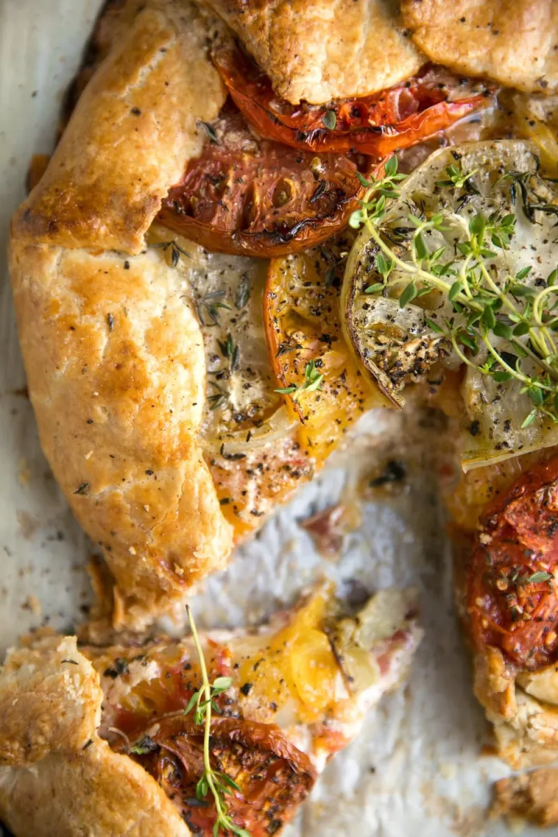 Heirloom Tomato Galette Recipe with Honey and Goat Cheese
