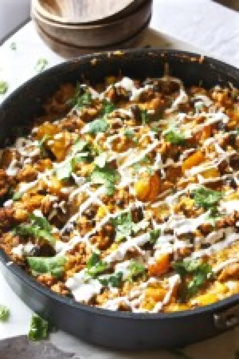 Healthy, Cheesy Taco Skillet
