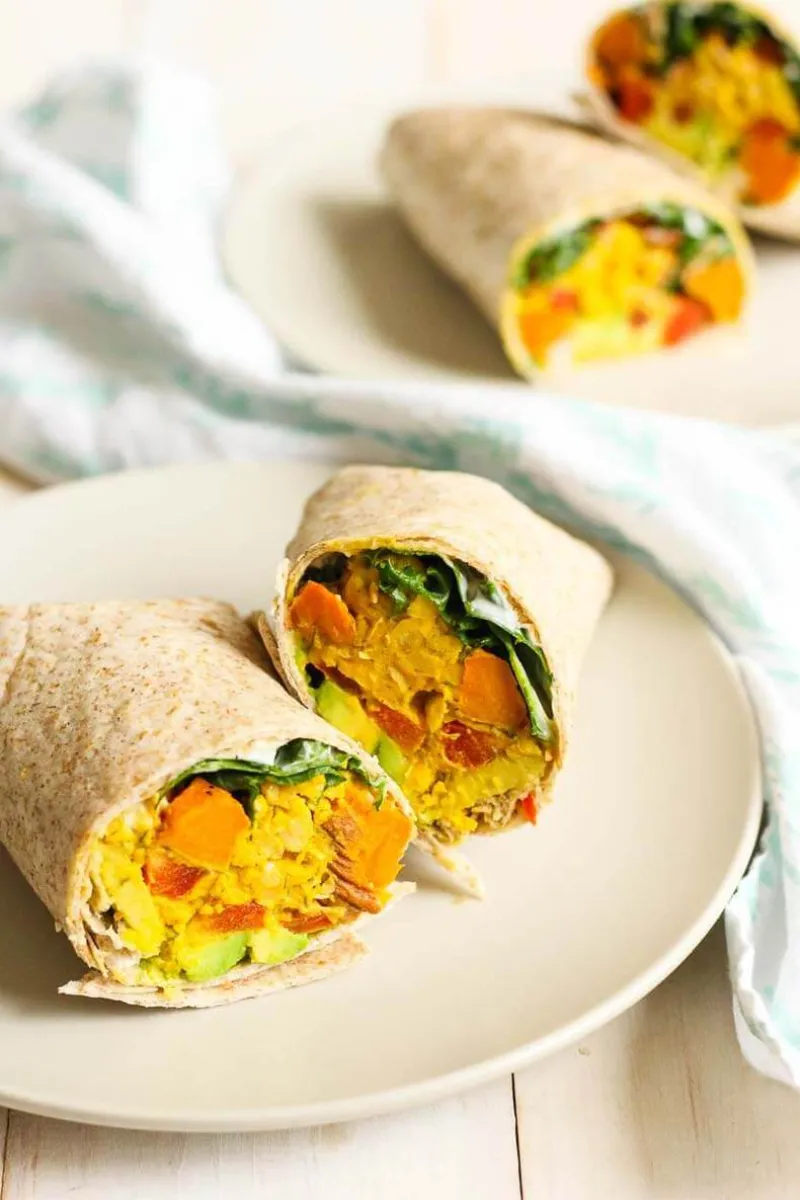 Chickpea Salad Wrap {with Sweet Potato and Avocado}