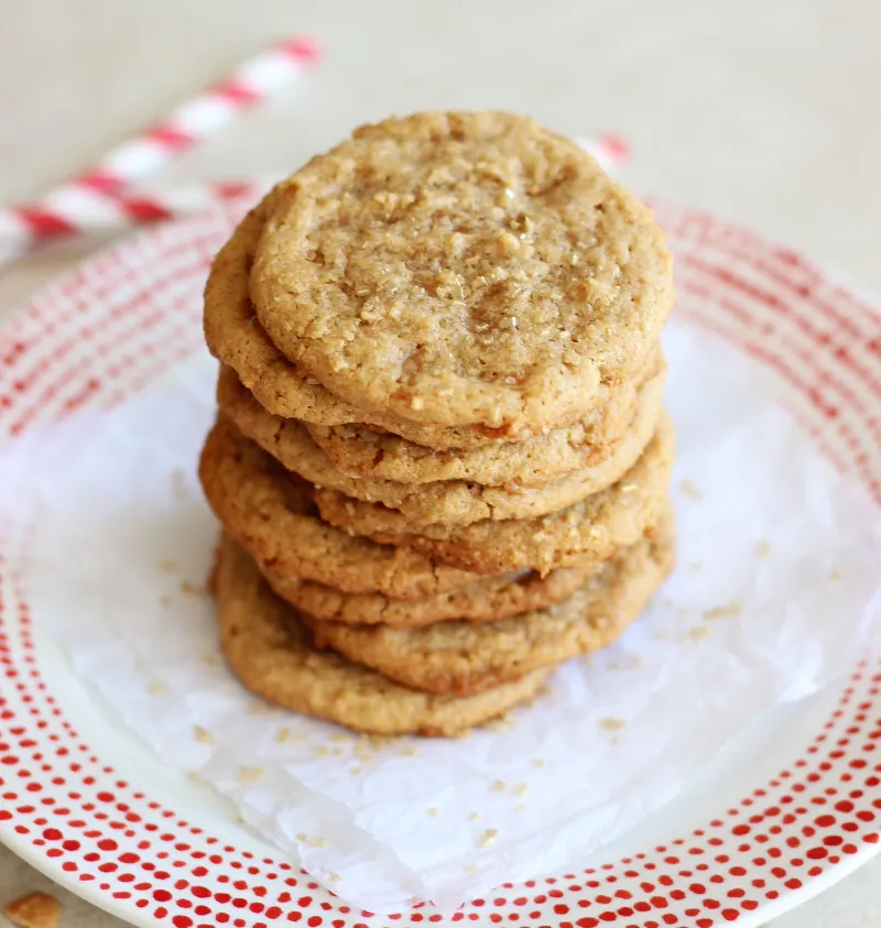 Easy 5-Ingredient Chewy Cashew Butter Toffee Cookies