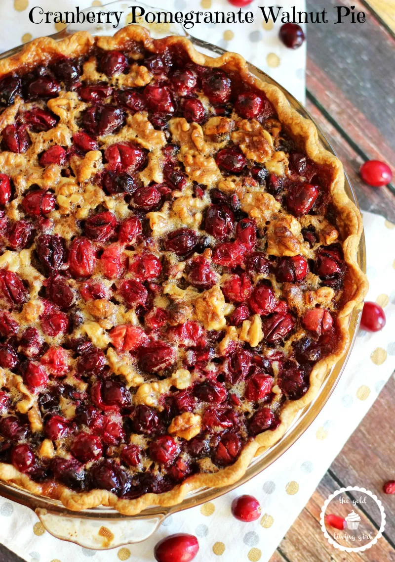 Super Easy Cranberry Pomegranate Walnut Pie