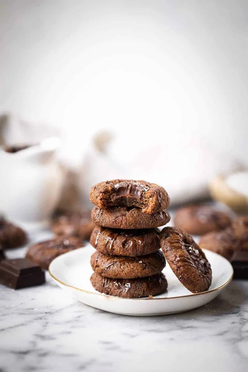 Double Chocolate Vegan Thumbprint Cookies