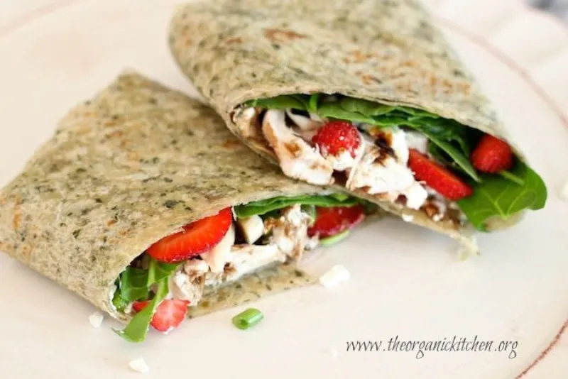 Spinach Strawberry Salad Wrap