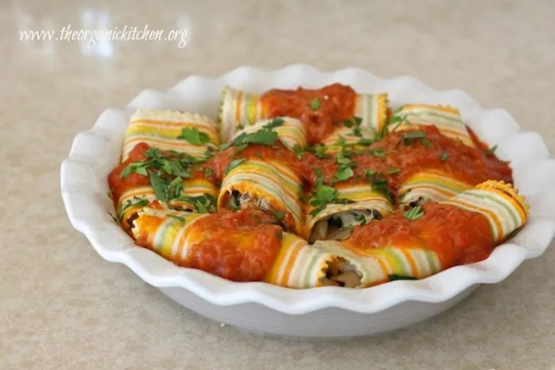 Lasagna Rolls with Chicken and Butternut Squash Sauce