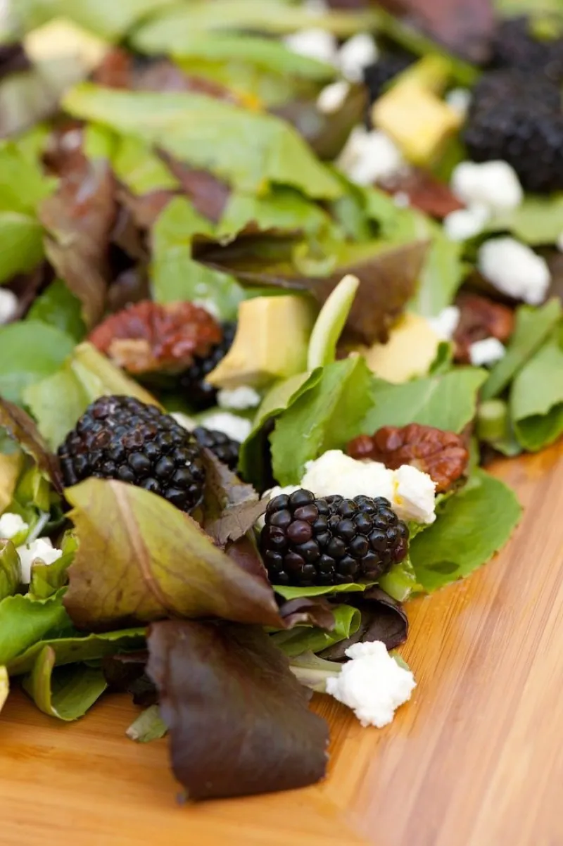 Greens with Blackberries and Passionfruit Vinaigrette Recipe