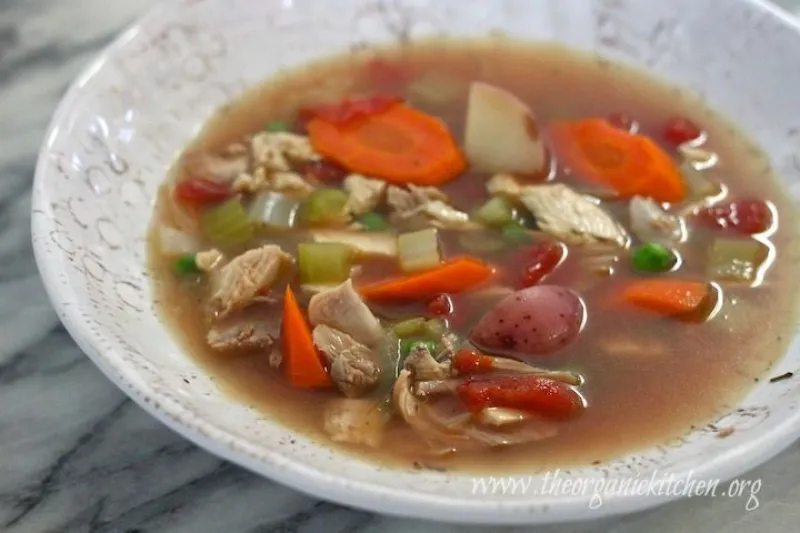 Chunky Chicken and Vegetable Soup! (grain free, gluten free, dairy free and delicious!)