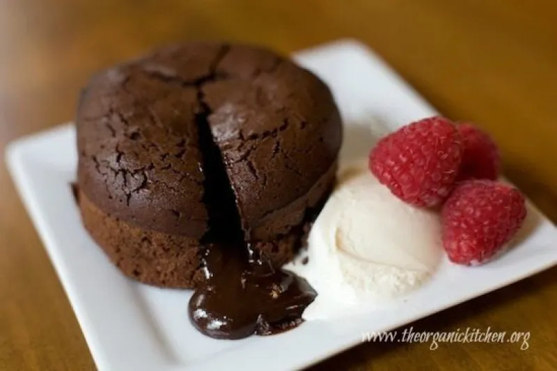 Molten Spiced Chocolate Pomegranate Cakes