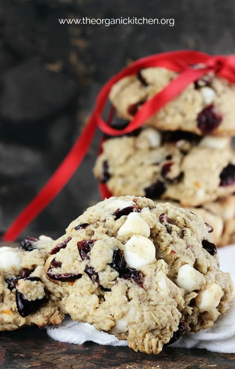 White Chocolate Cranberry Bliss Cookies (with a gluten free option)