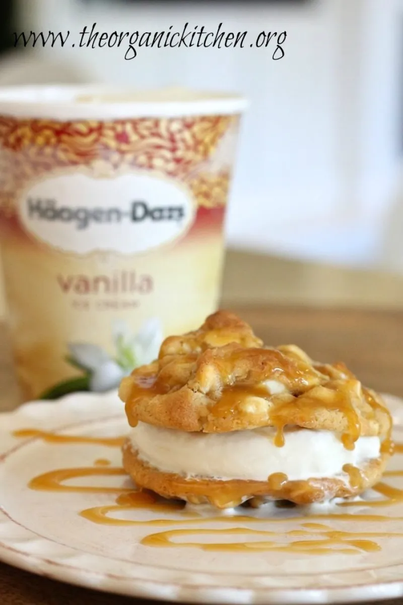 White Chocolate Macadamia Nut Ice Cream Cookie Sandwiches