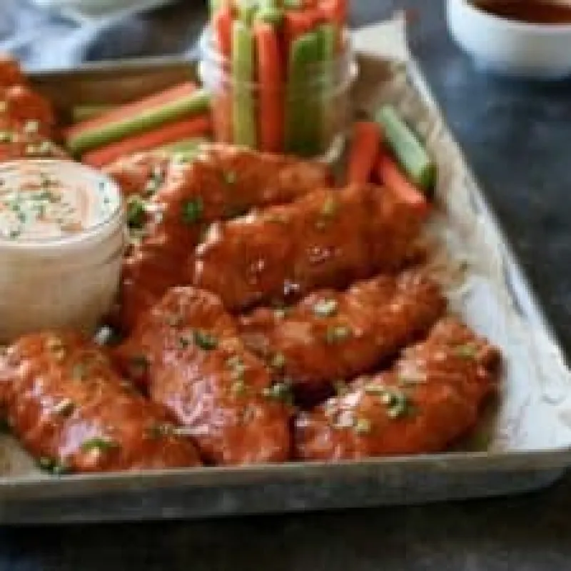 Buffalo Chicken Strips with Buffalo Ranch (Whole30)
