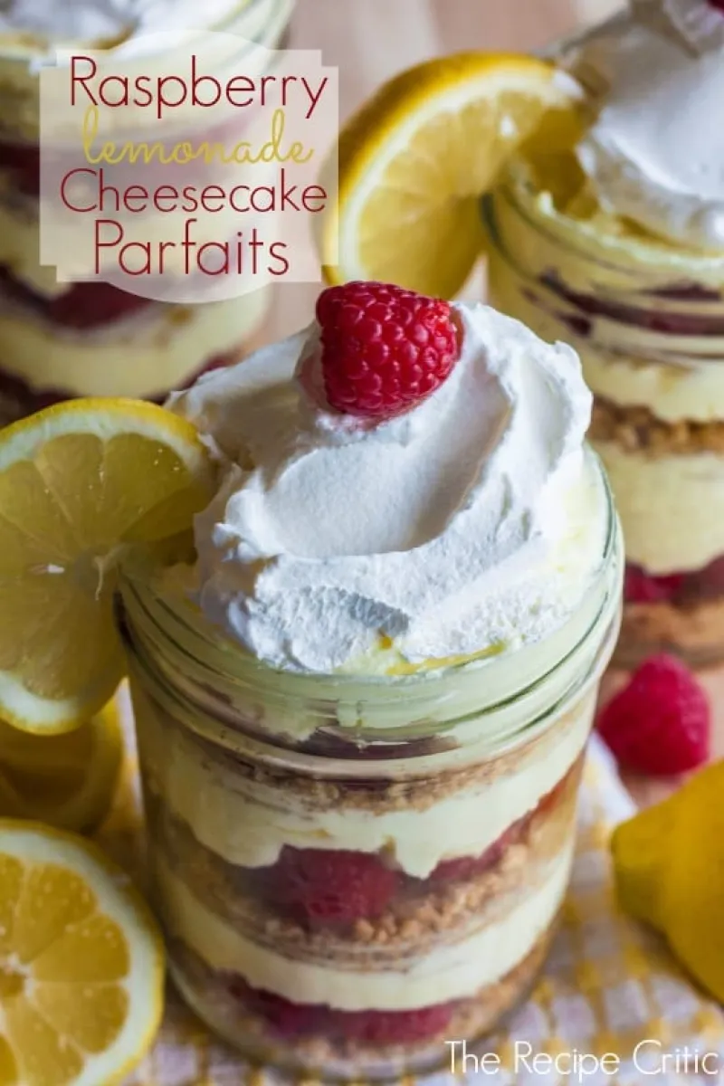 Raspberry Lemonade Cheesecake Parfaits