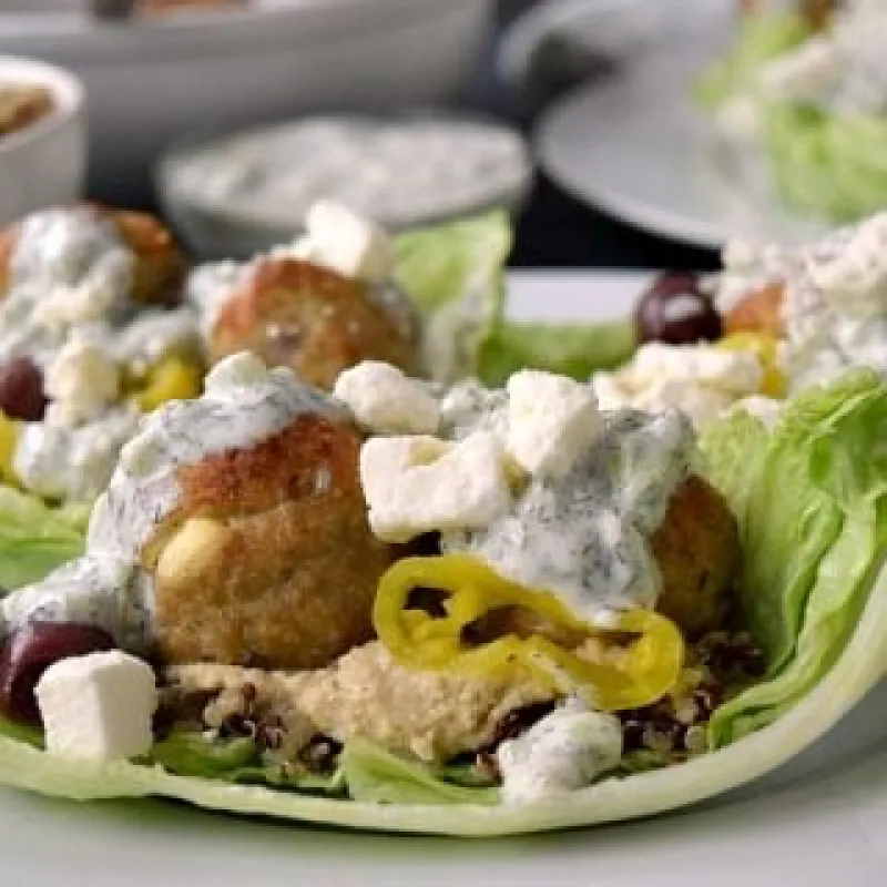 Greek Turkey Meatball Lettuce Wraps Recipe