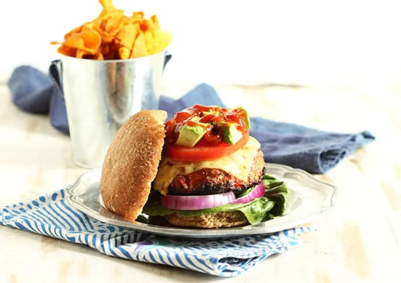 Fajita Turkey Burgers with Chipotle Ketchup