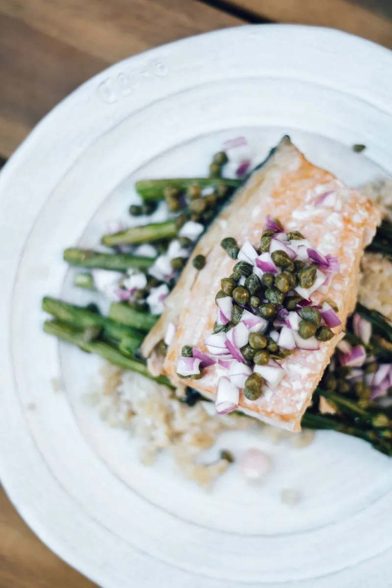 Wild Alaskan Sockeye Salmon Recipe With Capers And Red Onion