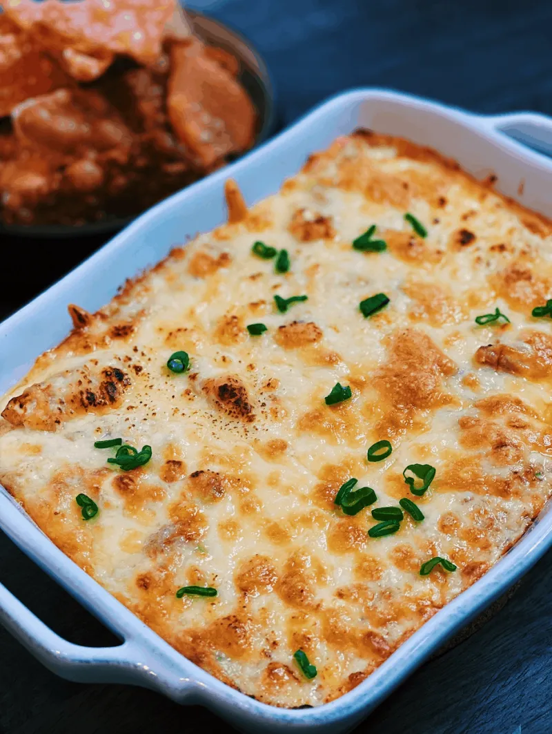 Crab Rangoon Dip with Homemade Wonton Chips