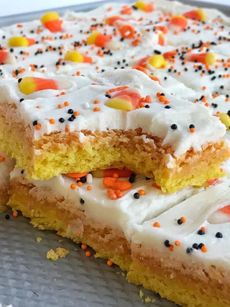 Candy Corn Sugar Cookie Bars