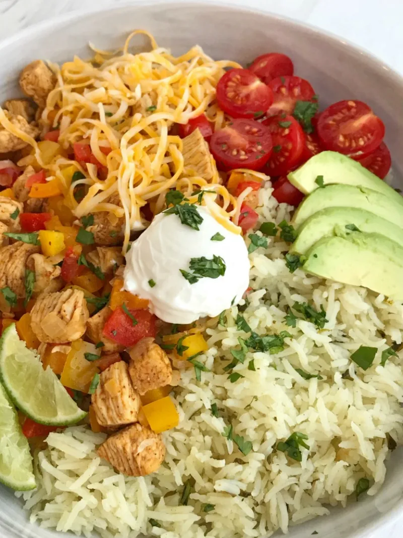 Chicken Fajita Burrito Bowls