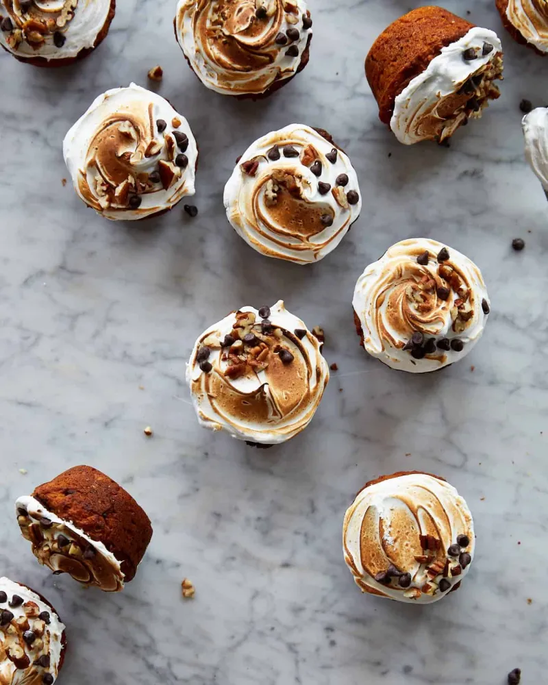 Sweet Potato Cupcakes with Toasted Meringue Frosting