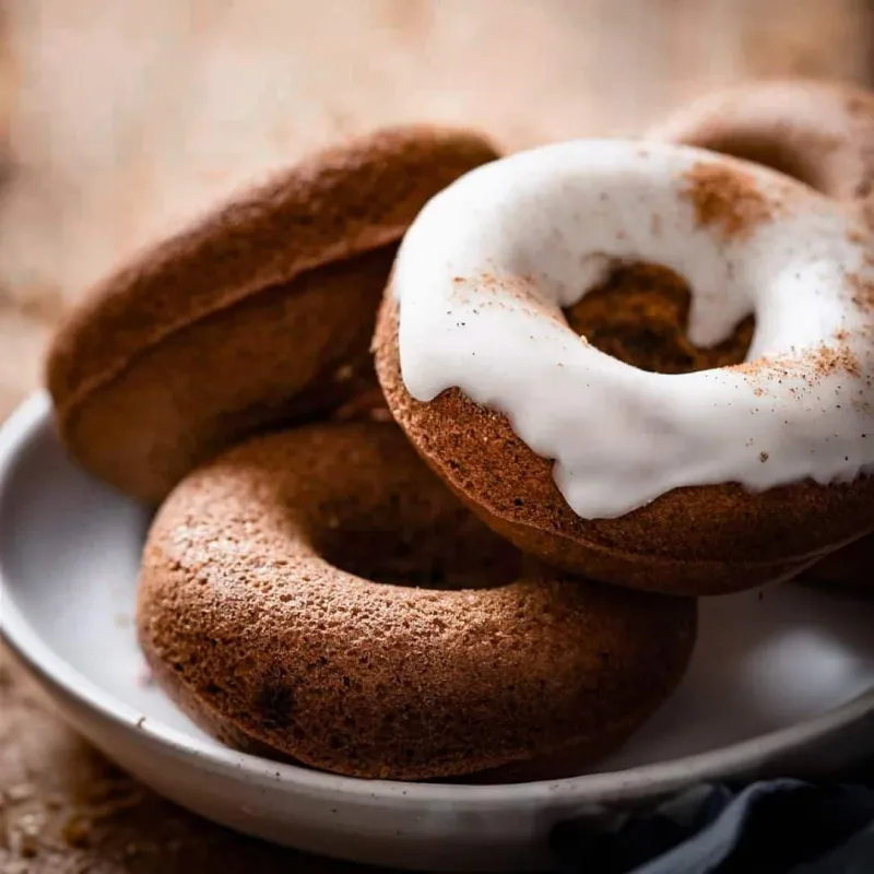 Gingerbread Donuts with Vanilla Icing