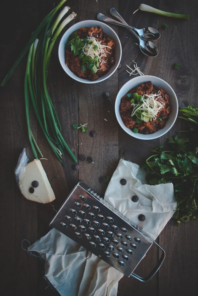 Dark chocolate beef chili