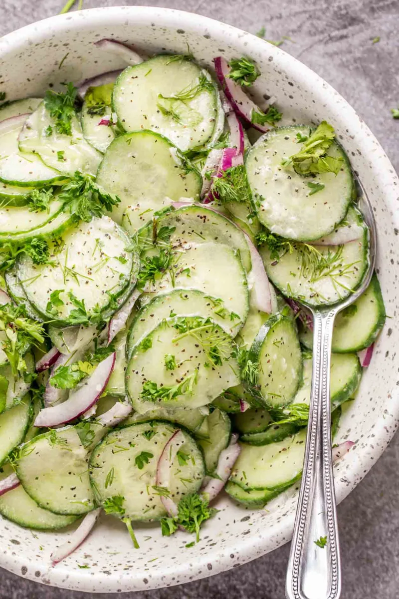 Cucumber Salad Recipe with the BEST dressing