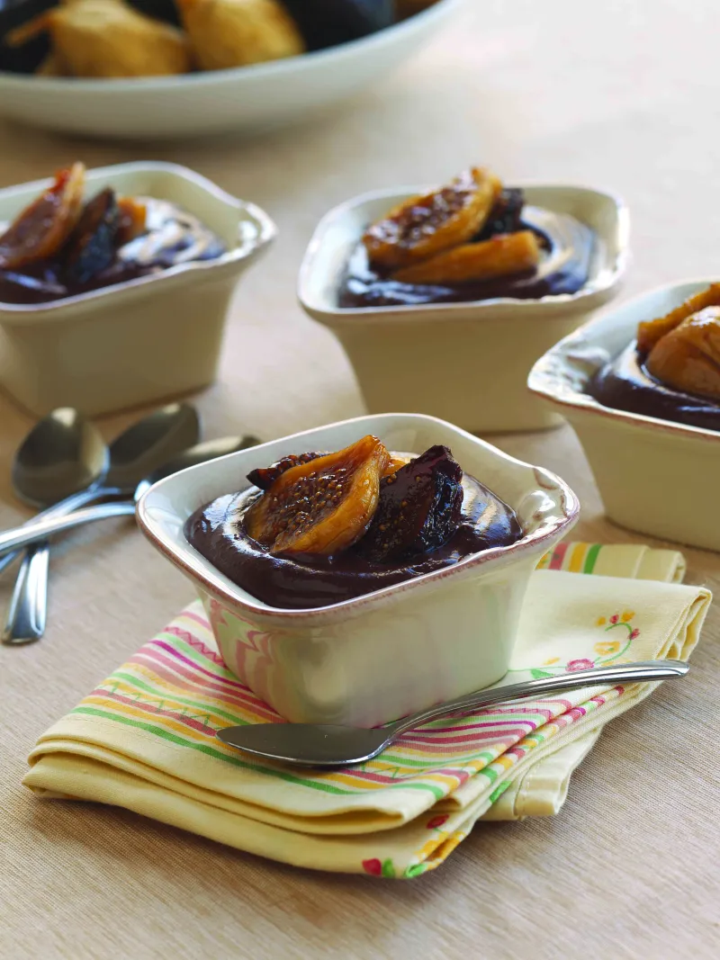 Chocolate Pudding with Amaretto California Figs