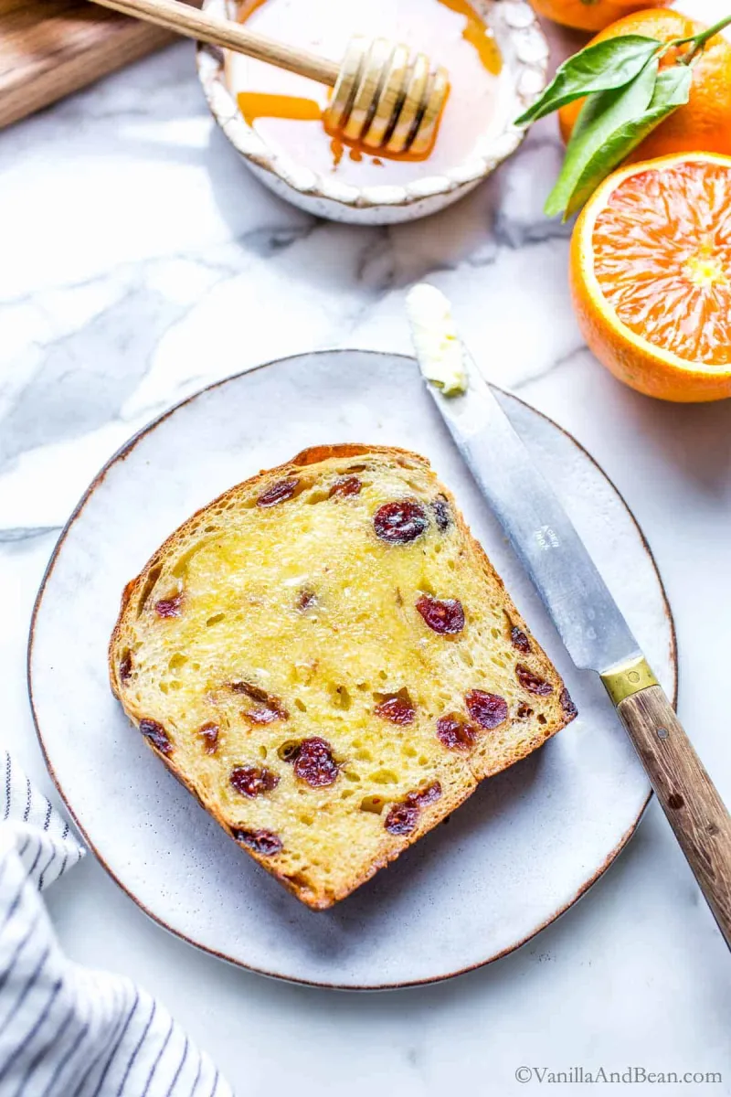 Soft Homemade Cranberry Orange Sourdough Bread Recipe