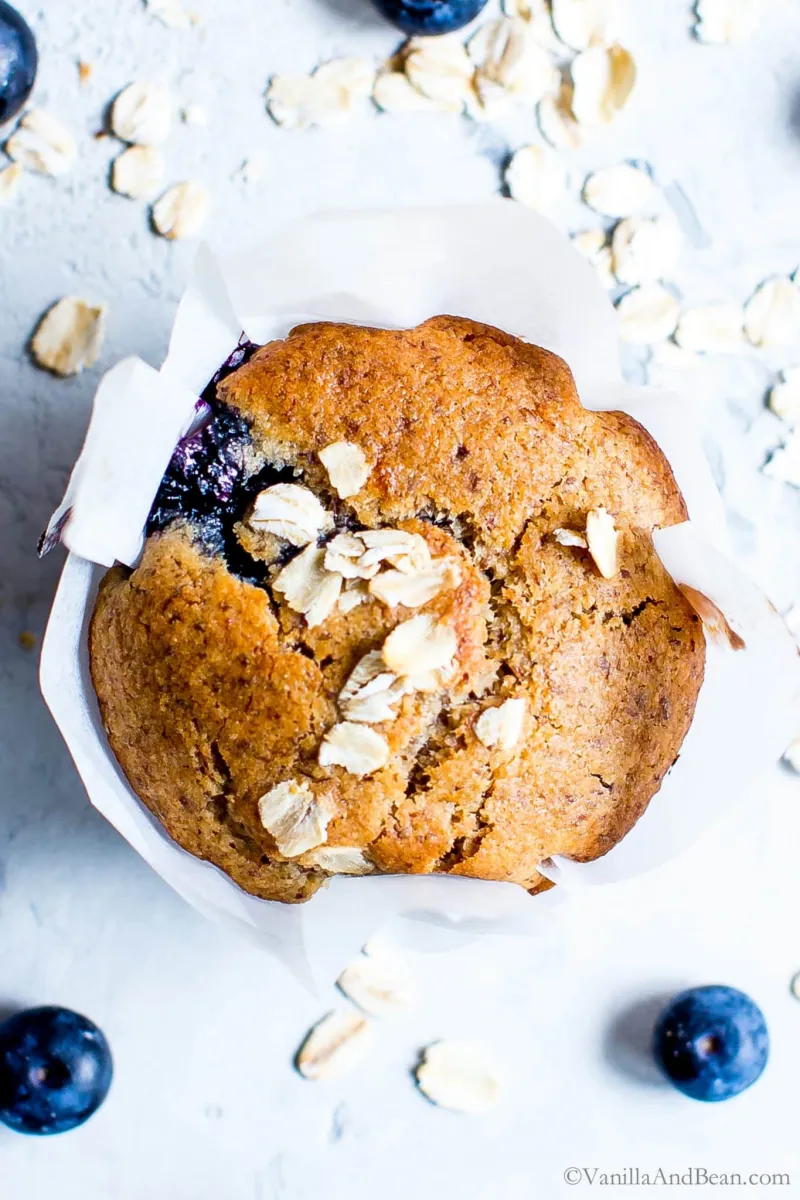 Blueberry-Oat Flax Muffins (gluten free + vegan) Recipe