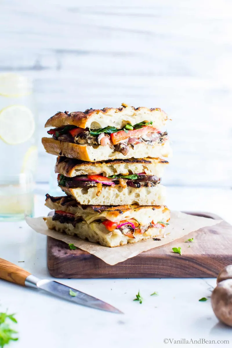 Mushroom and Goat Cheese Veggie Panini