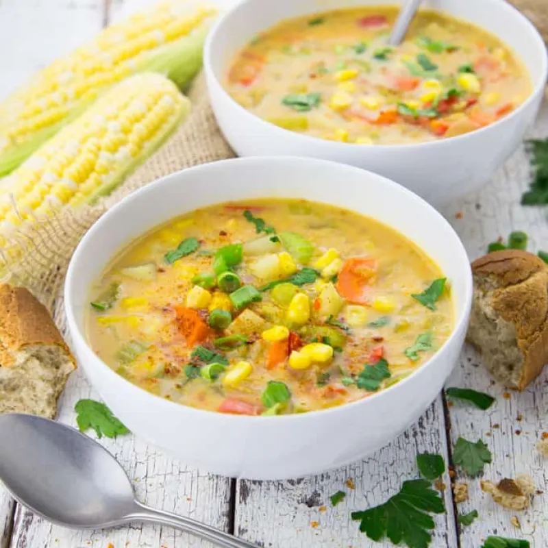 Vegan Corn Chowder with Potatoes