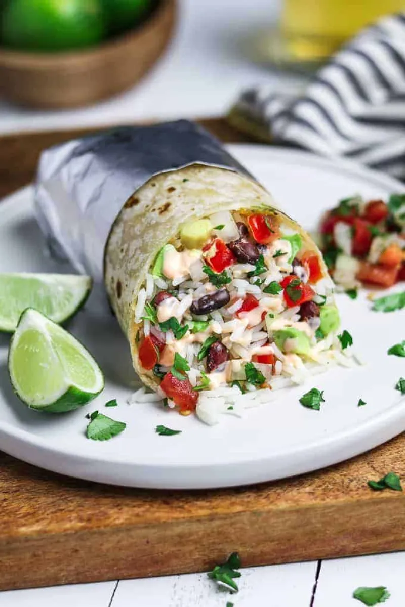 Chipotle Vegan Burrito with Cilantro Lime Rice