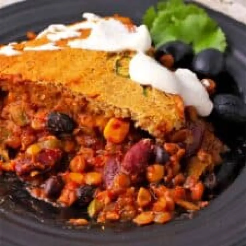 vegan tamale pie recipe with cornbread topping