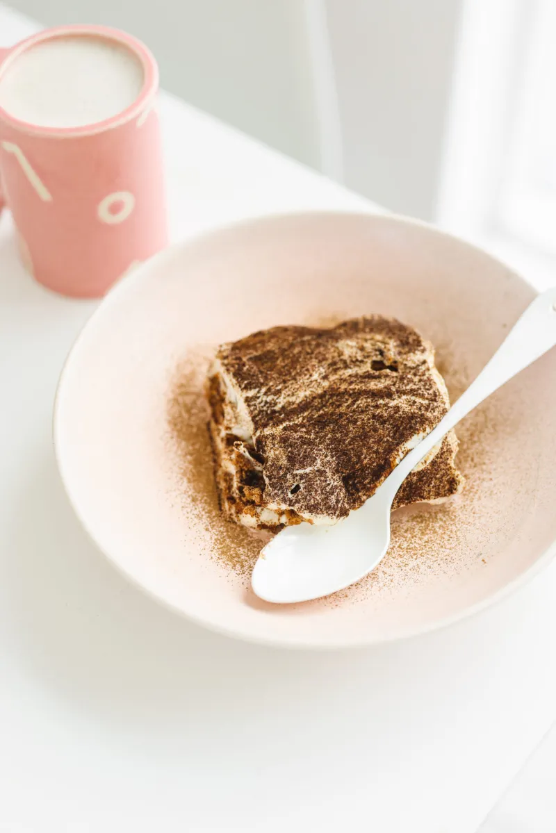 Hojicha Tiramisu (no dairy, no eggs)