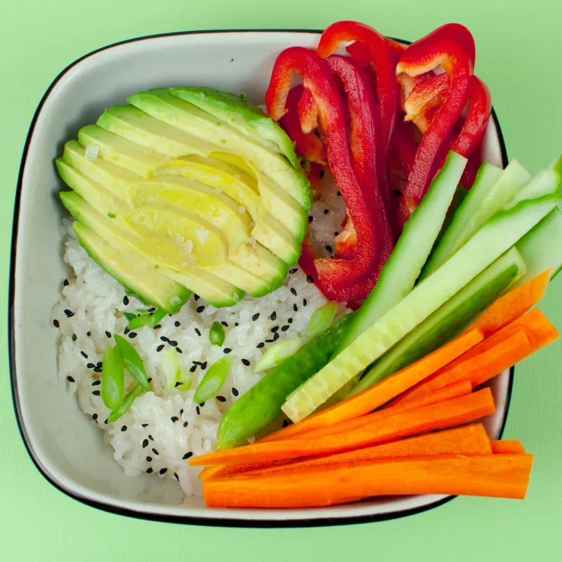 Simple Sushi Bowl (Vegan, Gluten Free, Oil Free, Flour Free):