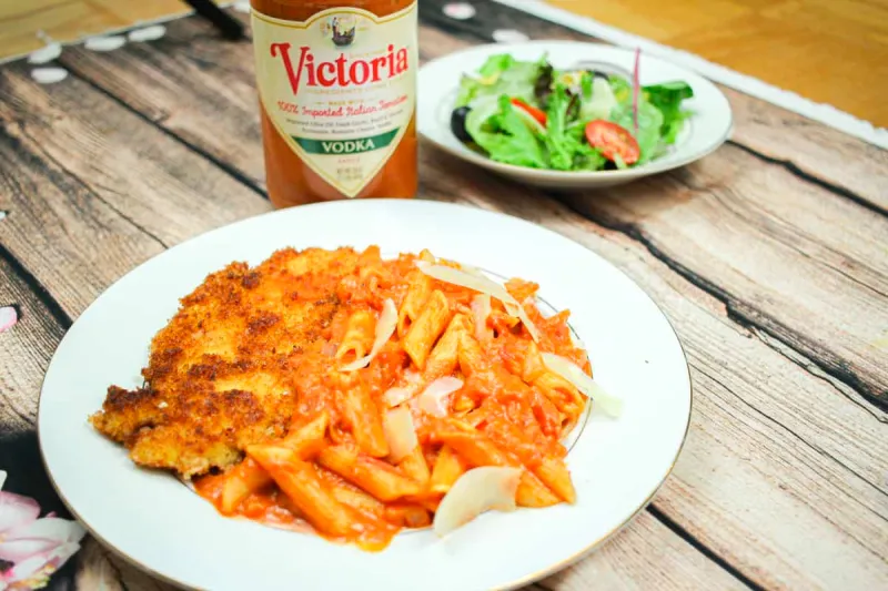 Penne Alla Vodka With Crispy Chicken Recipe