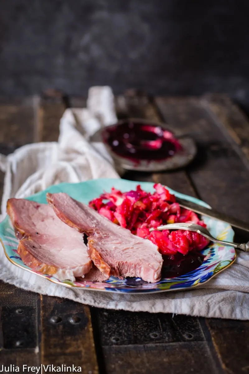 Blackcurrant Compote Glazed Ham