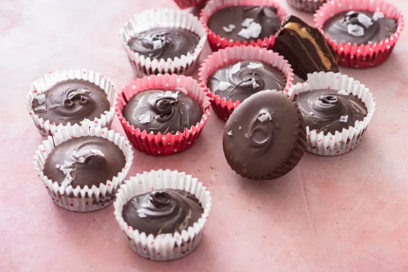 Chocolate Peanut Butter Cups with Sea Salt