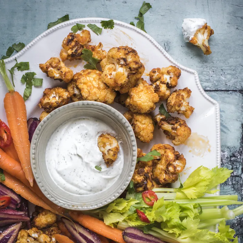 Air Fryer Buffalo Cauli-Bites (Paleo, Whole30, Keto)