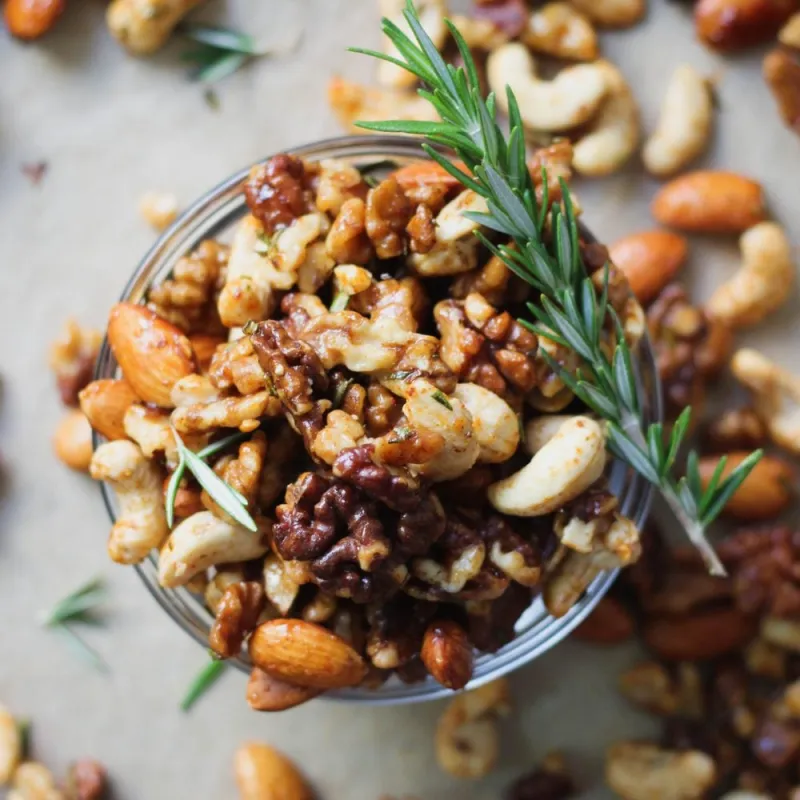 Spiced Maple Rosemary Paleo Mixed Nuts