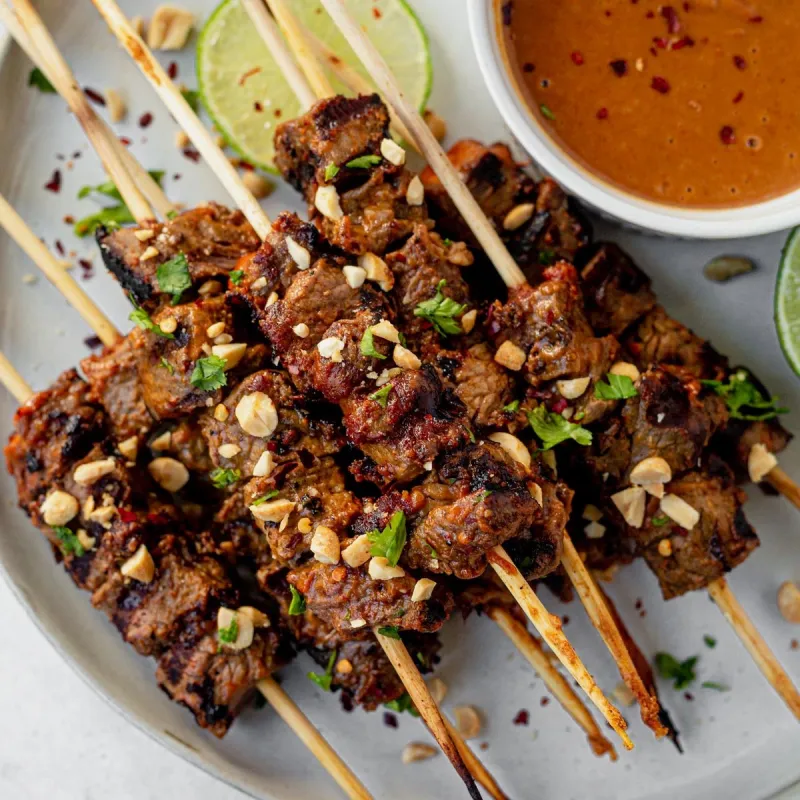 Beef Satay with Thai Peanut Sauce